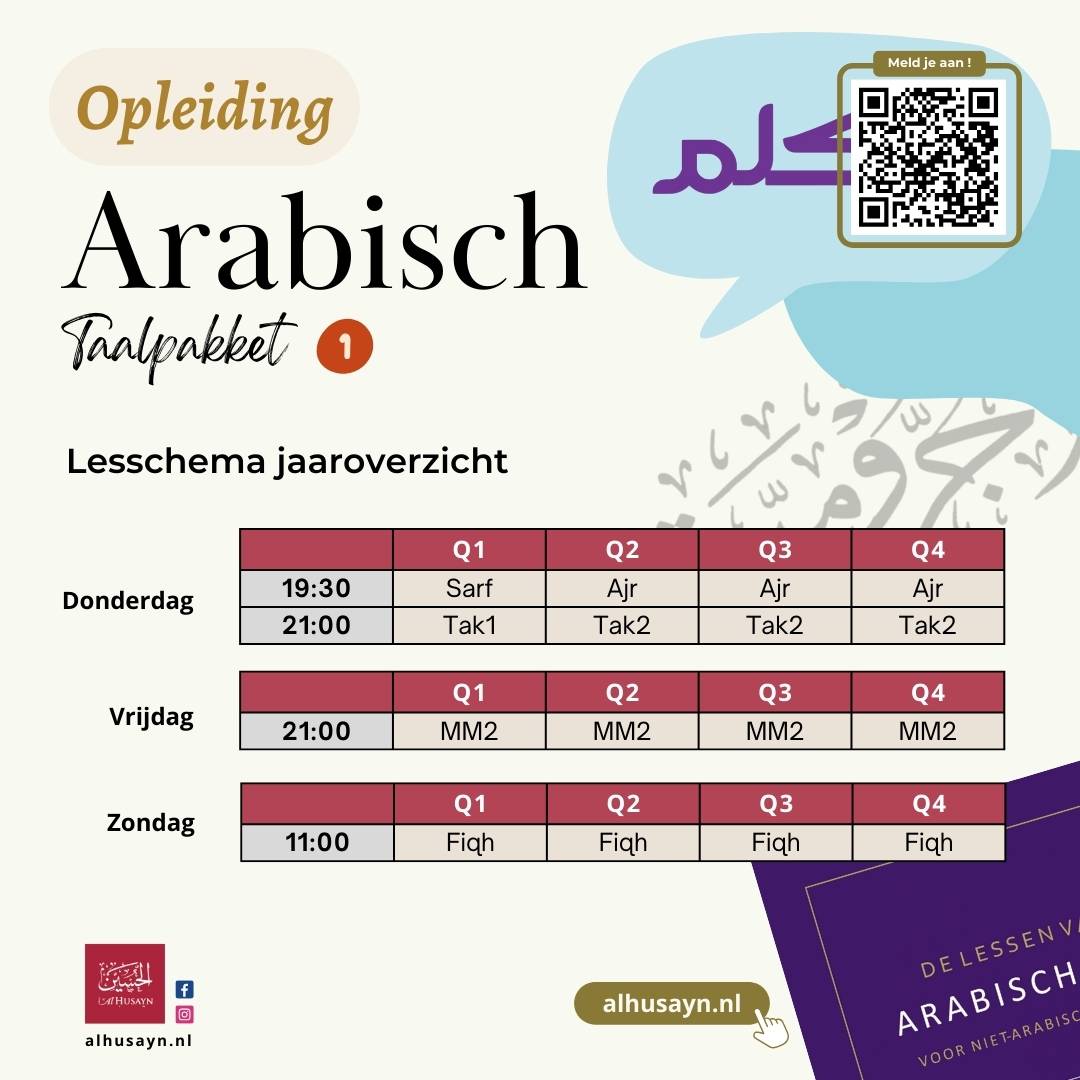 Arabisch taalpakket 1 lesschemaB